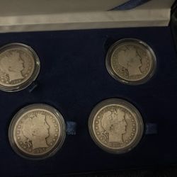 Barber Silver Dollars 4 Of Them 