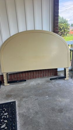 Lane solid wood headboard with brass trim