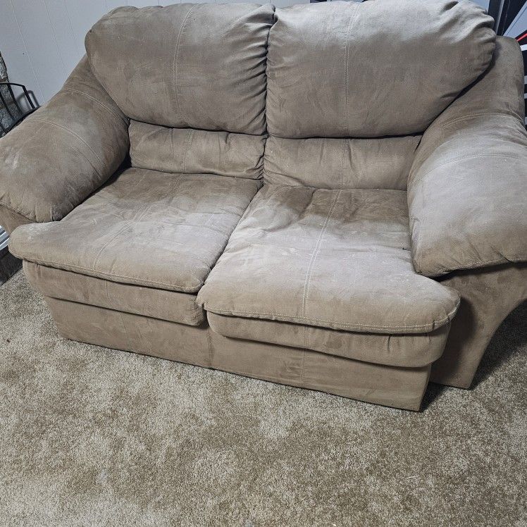 Brown Micro Fiber Sofa & Love Seat