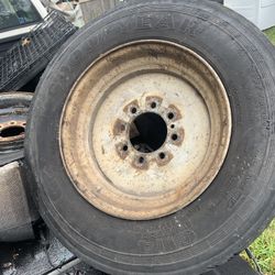 (3) 17.5 Inch Trailer Wheels 14 Ply Tires 