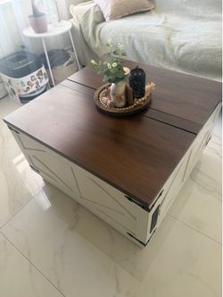 Coffee table white and dark brown
