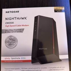 DOCSIS® 3.1 Cable Modem (CM2500)  Nighthawk® Mid/high-Split Multi-Gig 2Gbps Cable Modem 