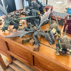 Huge Mega Bloks Dragons Lot – Castles, Dragons, Figures & Manuals – All Together