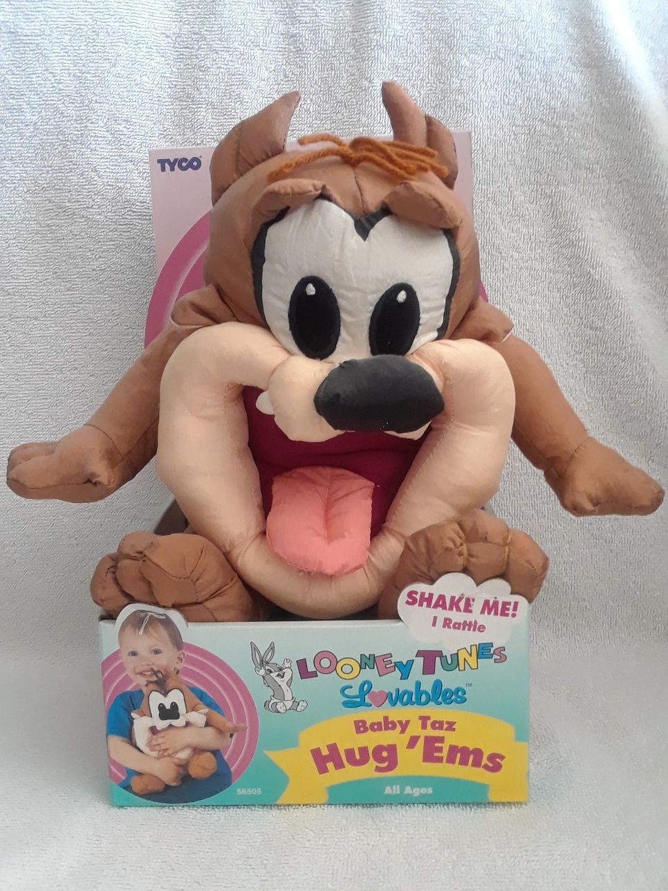 Vintage Looney tunes baby taz hug ' ems plush