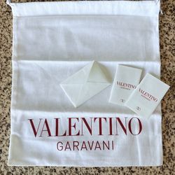 Valentino Garavani Authentic White Dust Bag Drawstring + Booklets Designer New