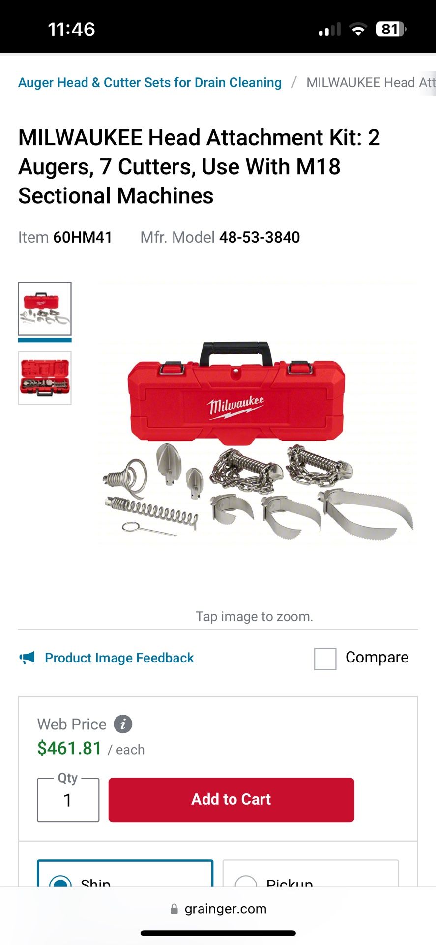 Milwaukee Head Attachment Kit 7 pc New