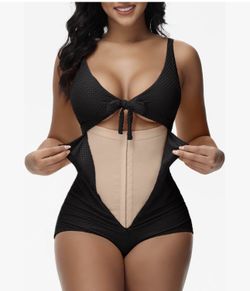 Tummy Control Swimsuit One Piece Slimming Bathing Suit Cutout Tie Knot Front Bikini Push Up  new size S