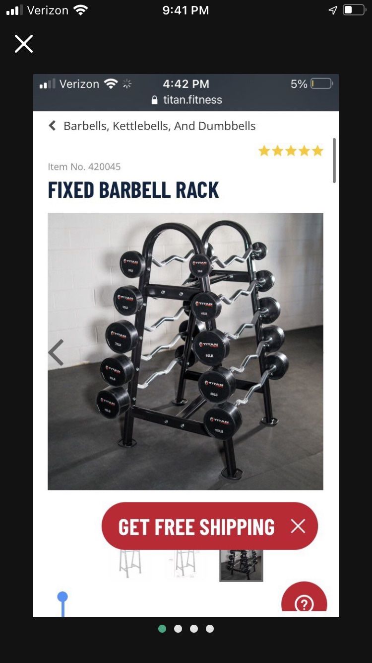 Brand New Titan Fitness Fixed Barbell Storage Rack