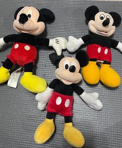 Mickey Mouse Plush Stuffed Toys Lot of 3