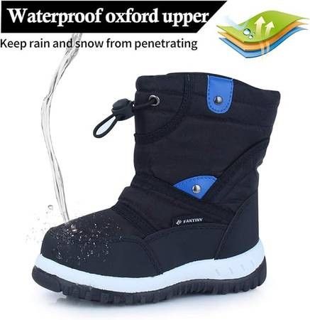 NEW SZ 9 Toddler Boys Girls Insulated Winter Snow Boots Waterproof Lightweight Kid Boot Fur Outdoor Little Kid