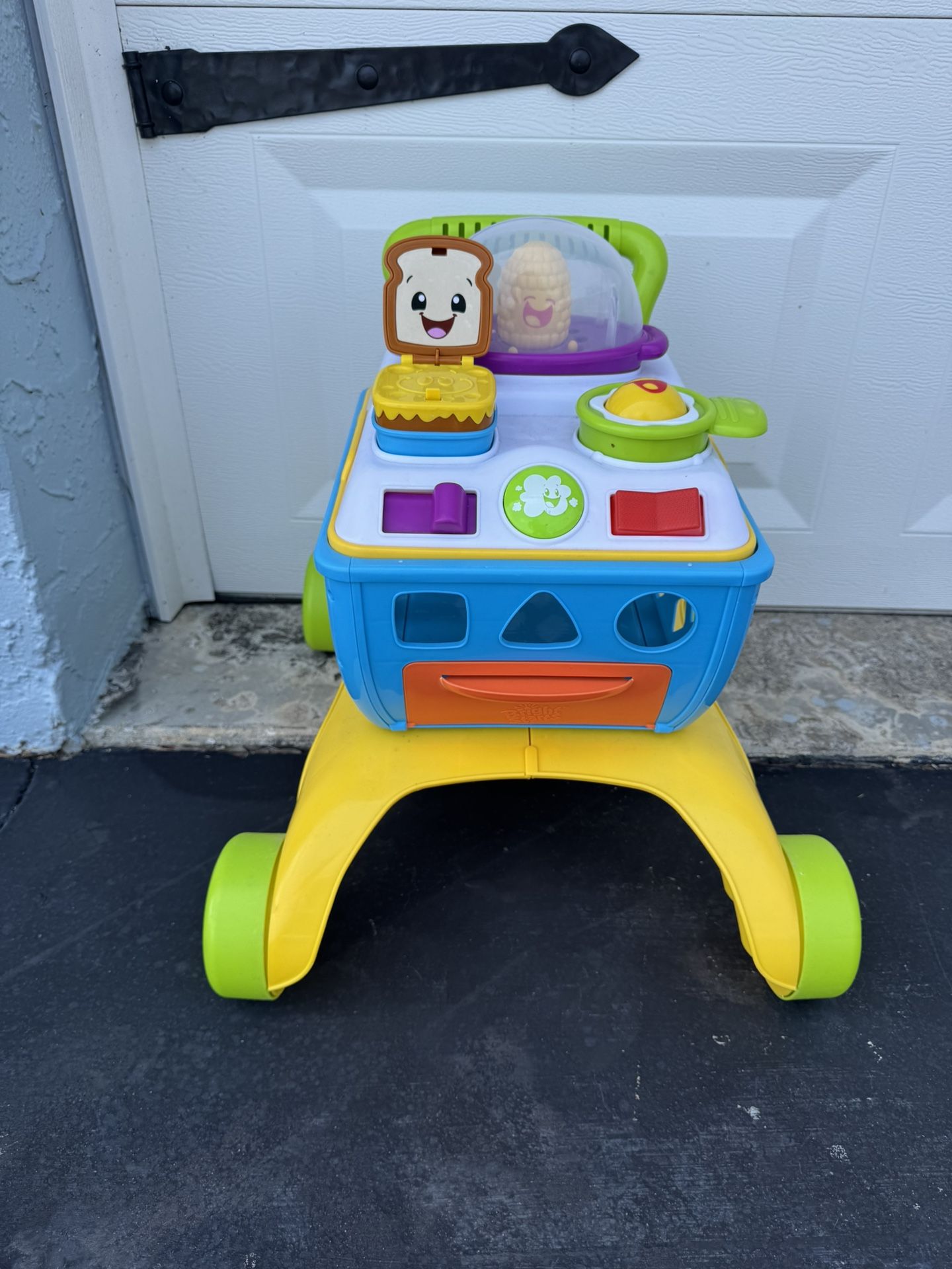 Bright Starts Giggling Gourmet 4-in-1 Shop ‘n Cook Walker Shopping Cart Push Toy, Ages 6 Months + Product specifications Color Multi Material Plastic