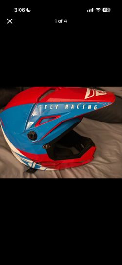 Fly Racing Youth Kinetic Motocross Helmet Red/Blue/White - Size Small (55-56cm)