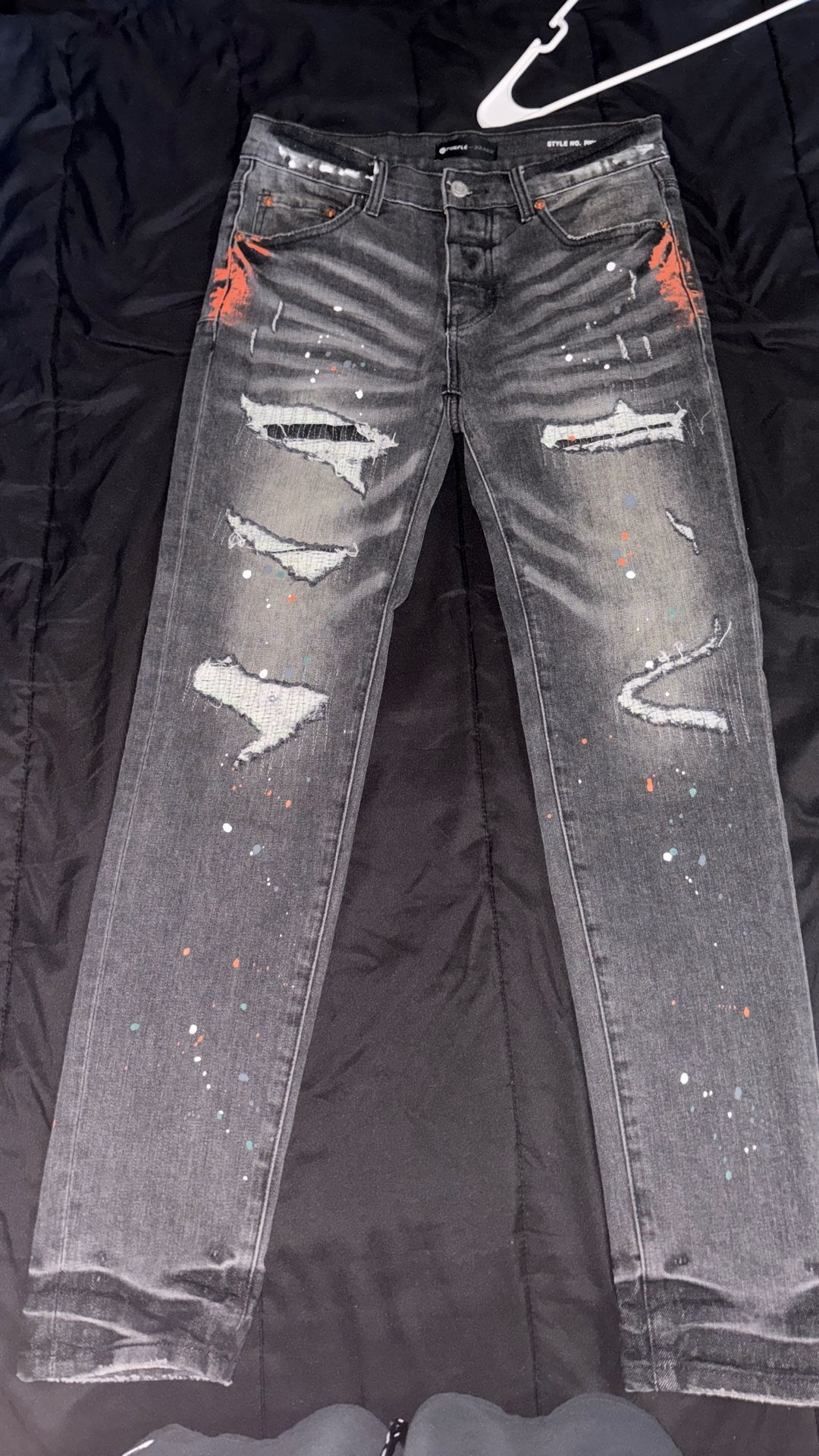 Paint Spatted Purple Jeans