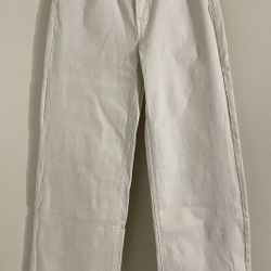 White wide leg jeans