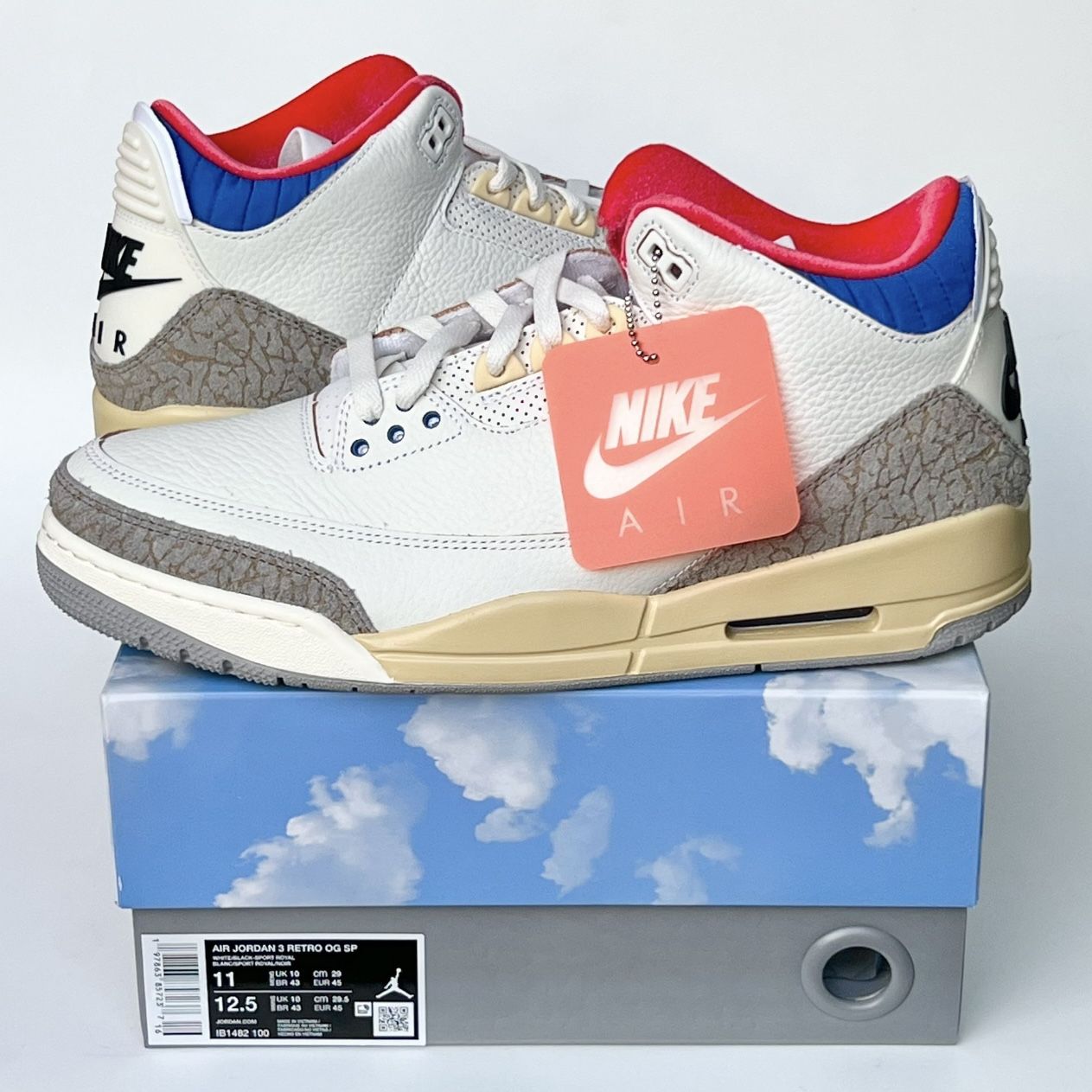 NEW Air Jordan 3 Retro Seoul 2.0 size 11 IB1482-100 White Blue Red