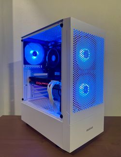 White RGB Gaming PC | Ryzen 5 5500 | GTX 1080 FTW | 16GB RAM | Wi-Fi