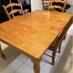 Wooden Table With 4 Chairs
