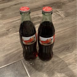 Coca Cola 1995 Christmas Glass Bottle