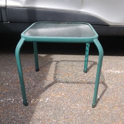 Outdoor Metal Glass Top Table
