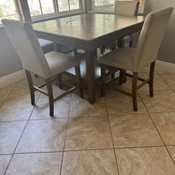 Tall Dining Table with Lazy Susan Center 