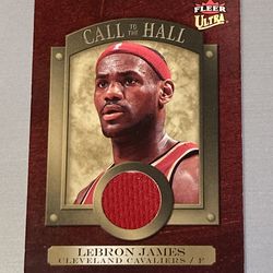 LeBron James 2007–08 Fleer Ultra Call to the Hall game used jersey card.