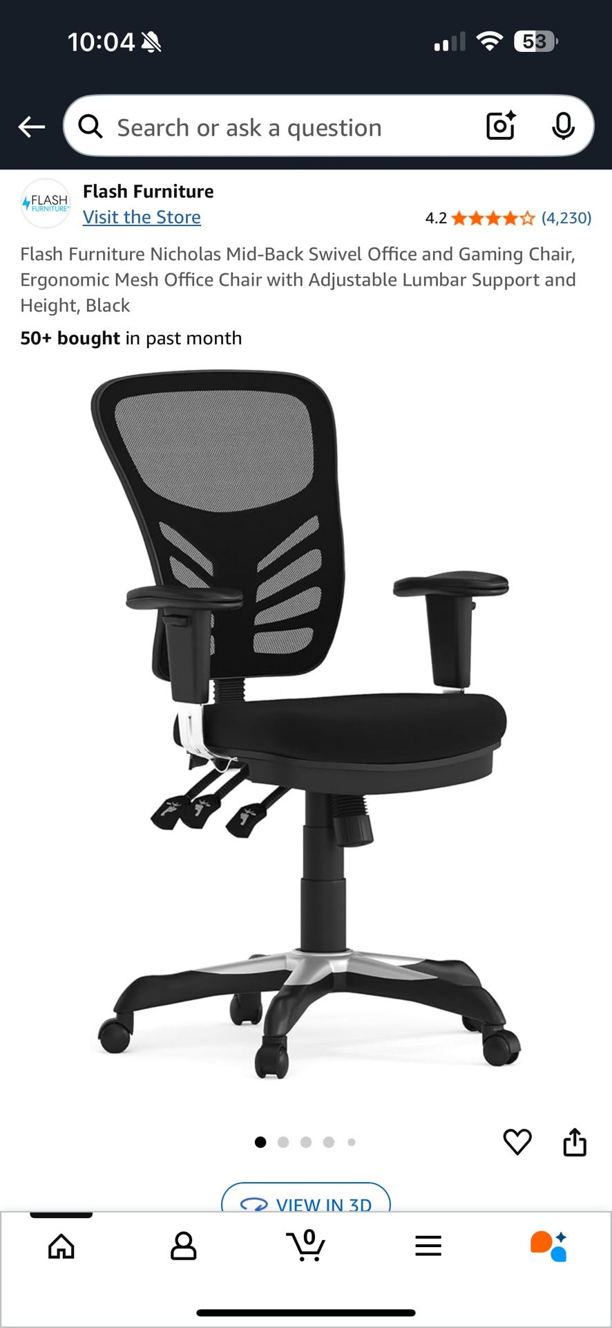 Brand New Black Mesh Tall Back Highly Adjustable Ergonomic Office Chair w/Adjustable Armrests