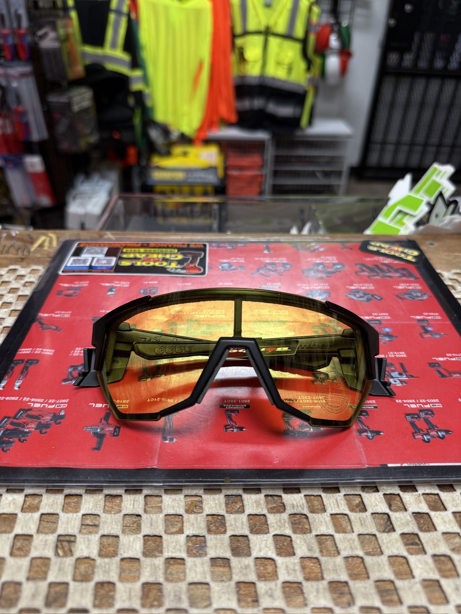 BOMBER Jager-Bomb Matte Black W/ Yellow Lens Safety Glasses