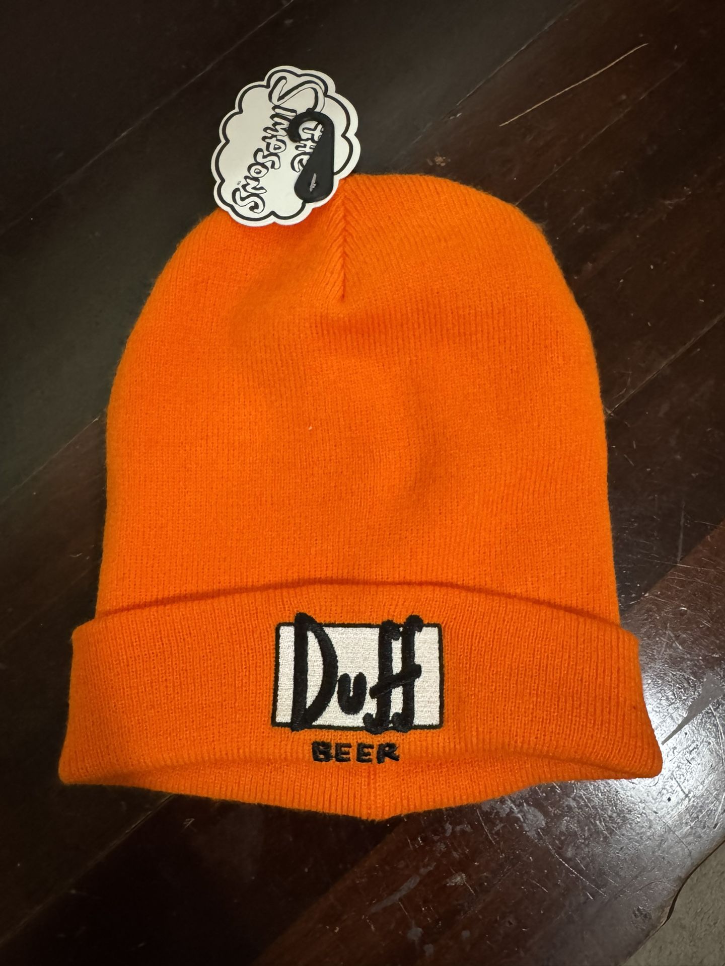The Simpsons DUFF Beer Beanie Hat Orange NWT