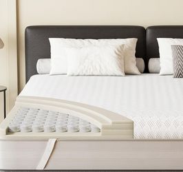 Cal king coil memory foam bed topper