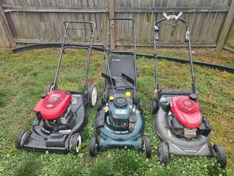 Lot of three mowers that start and run but need repair