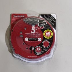 Diablo 15pk 5" Hook + Lock Sanding Disc 60 Grit