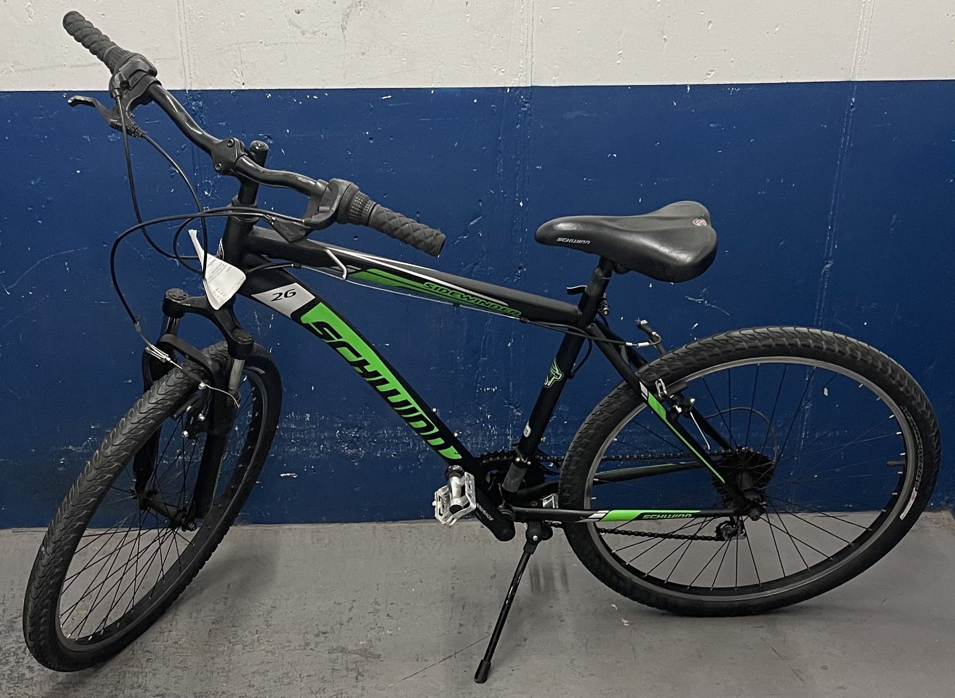 26” Mat Black Green Schwinn mountain bike