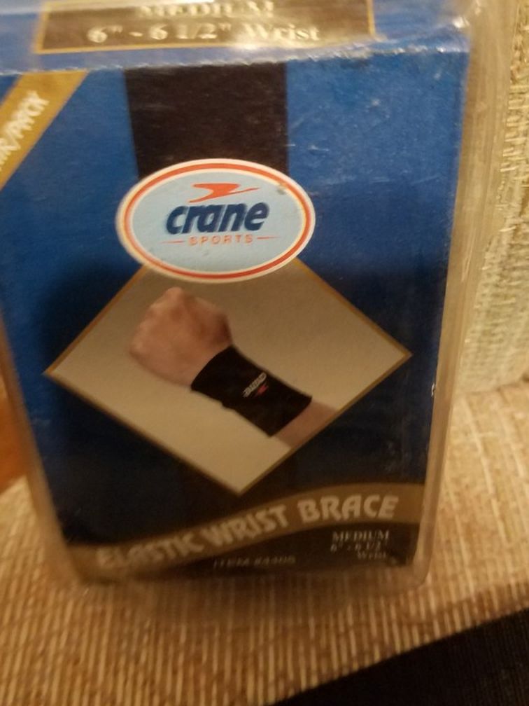 Crane Sport Elastic Wrist Brace (M)6"-6-1/2" Wrist