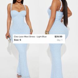 light blue long dress / fashionova size small