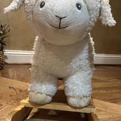 Sheep Rocker With Wooden base Clean And desinfected Very Good Condition $18