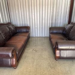 Leather Couch Lovseat and Coffeee Table