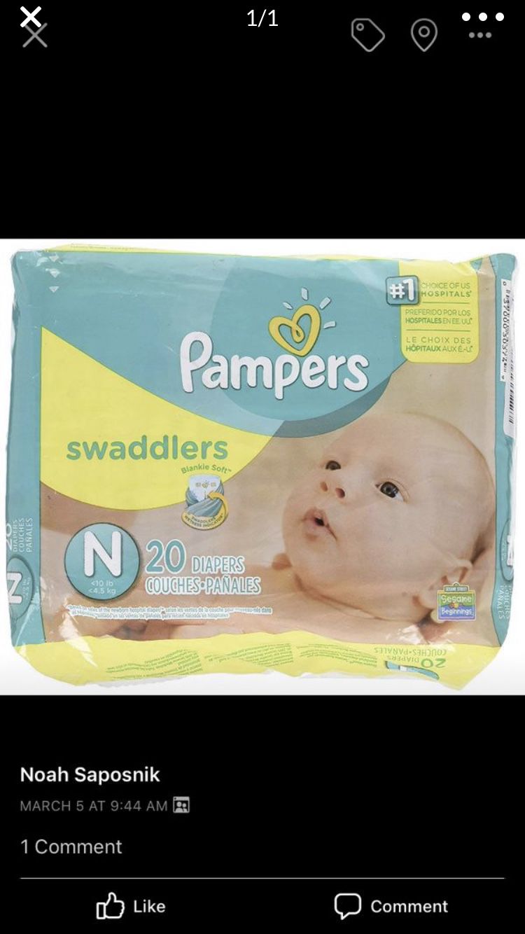 Newborn swaddler diapers 20 pack
