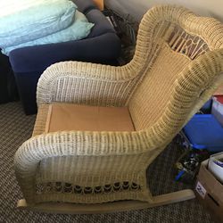 Ethan Allen Wicker Rocking Chair 
