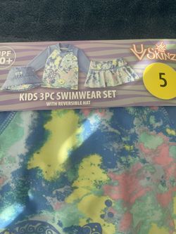 Girls Size 5 3 Piece Swimsuit 