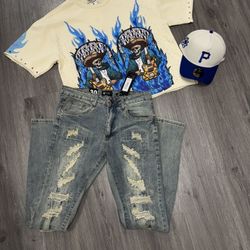 T SHIRT HAT AND JEANS 120$ Everything TODO 120$ 