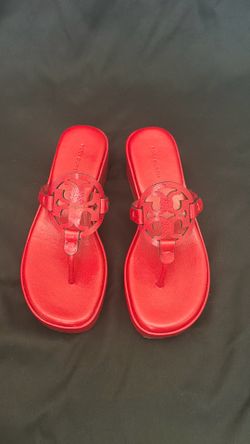 Tory Burch Tory Red Miller Wedge Goat Leather