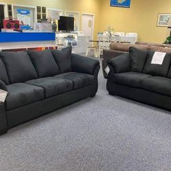 ❤️ Free Delivery ❤️ Darcy Black Living Room Set & Couch, sofa, loveseat,