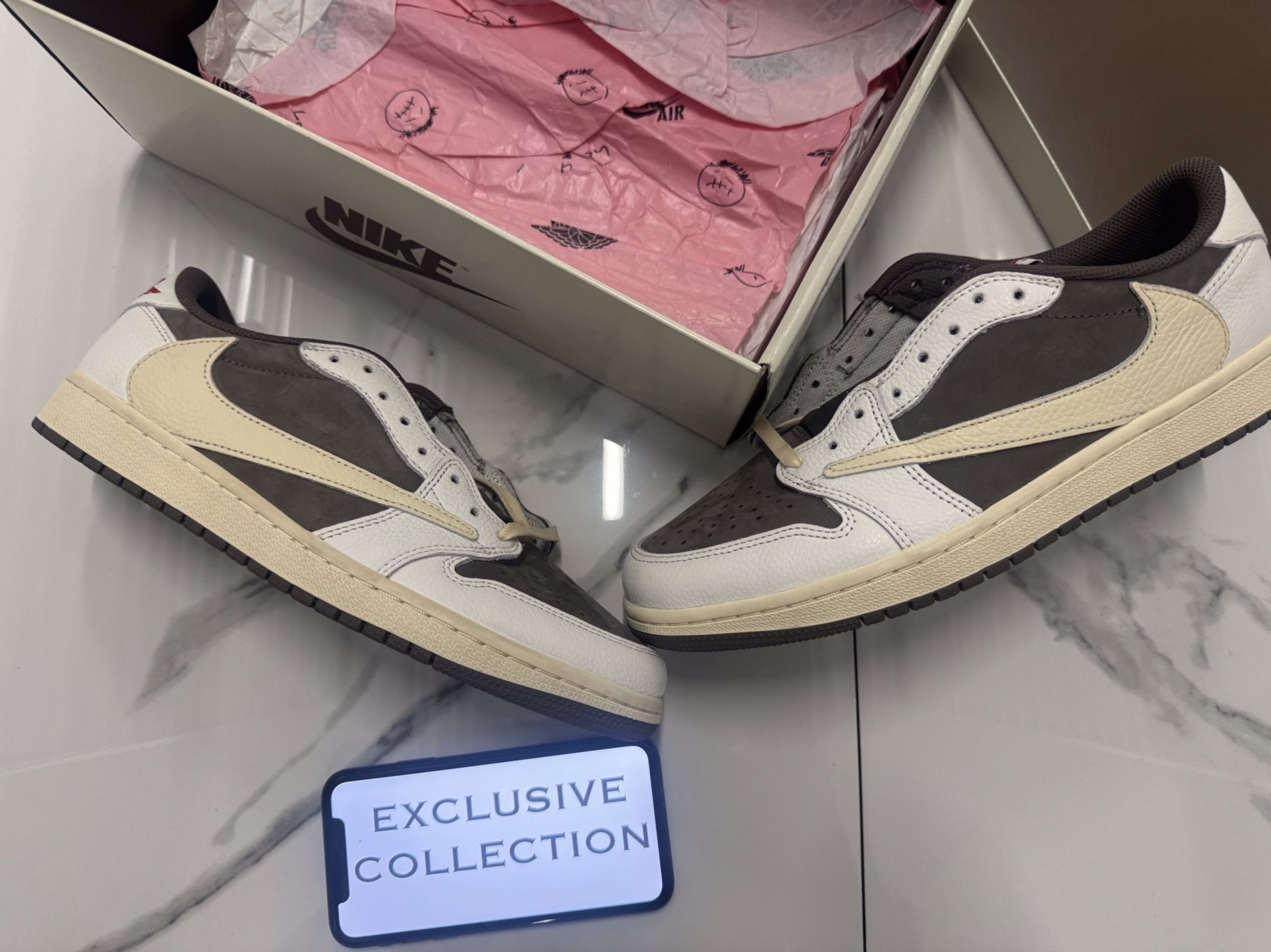 Travis Scott Nike Air Jordan 1 Low Retro Cactus Jack Reverse Mochas Sneakers