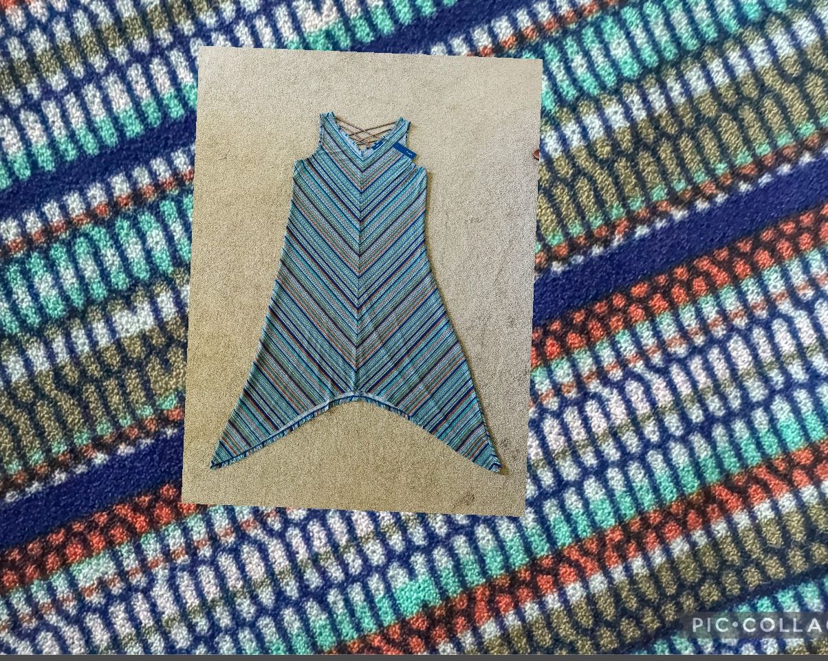 Apt.9 Maxi Dress XL Summer Sundress Stretchy Fabric Asymmetrical New with Tags