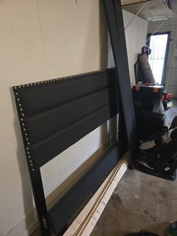 Upholstered Bed Frame (Headboard Included) – Needs Minor Fix