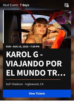 Karol G Concert Tickets – SoFi Stadium
