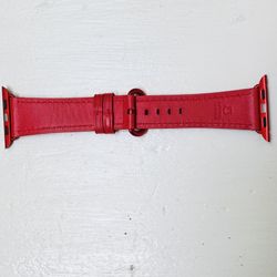 Apple Watch Band Red Natural Leather 