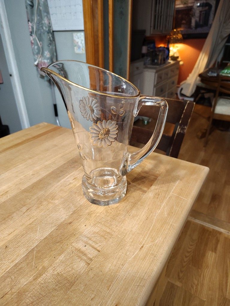 Vintage Glass Beverage Pitcher