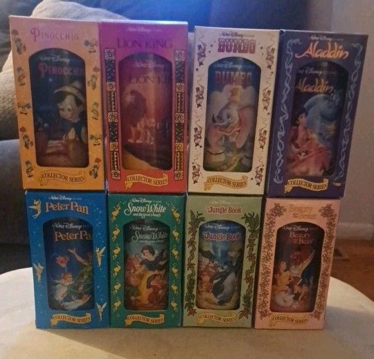 Disney 1994 Burger King Collector Cups ENTIRE SERIES OF 8 BRAND NEW