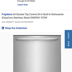 Frigidaire 54-Decibel Top Control 24-in Built-In Dishwasher (EasyCare Stainless Steel) ENERGY STAR